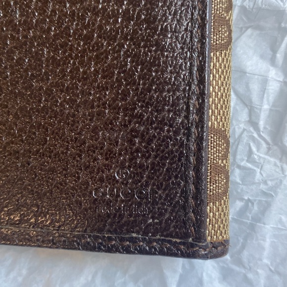 Gucci wallet with canvas/leather monogram tan and brown wallet sold as is - Picture 8 of 16